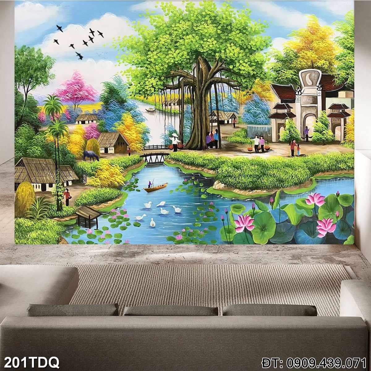 Đặt mua Tranh đồng quê Việt Nam giá rẻ  - mã: 201TDQ