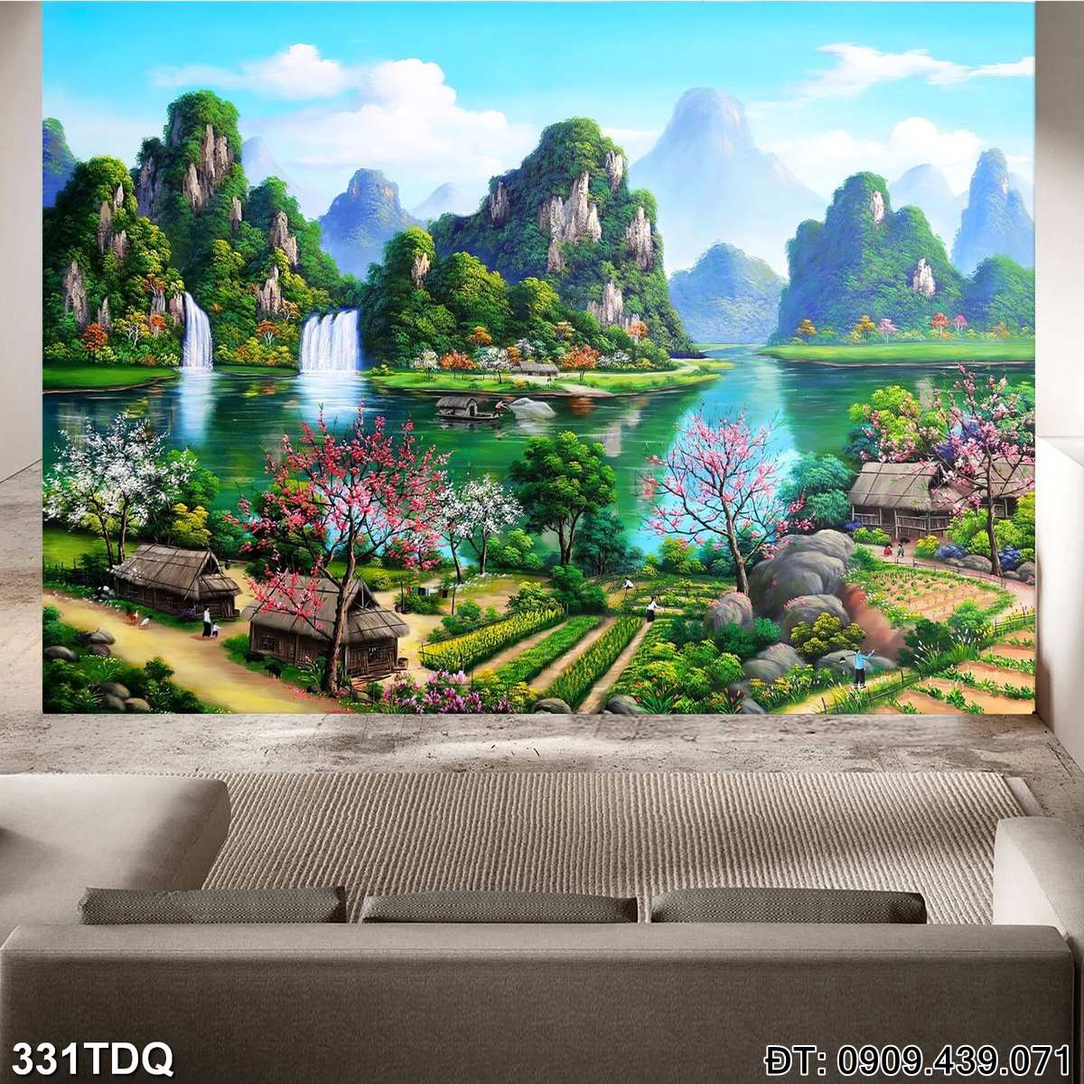 Đặt mua Tranh đồng quê Việt Nam đẹp  - mã: 331TDQ