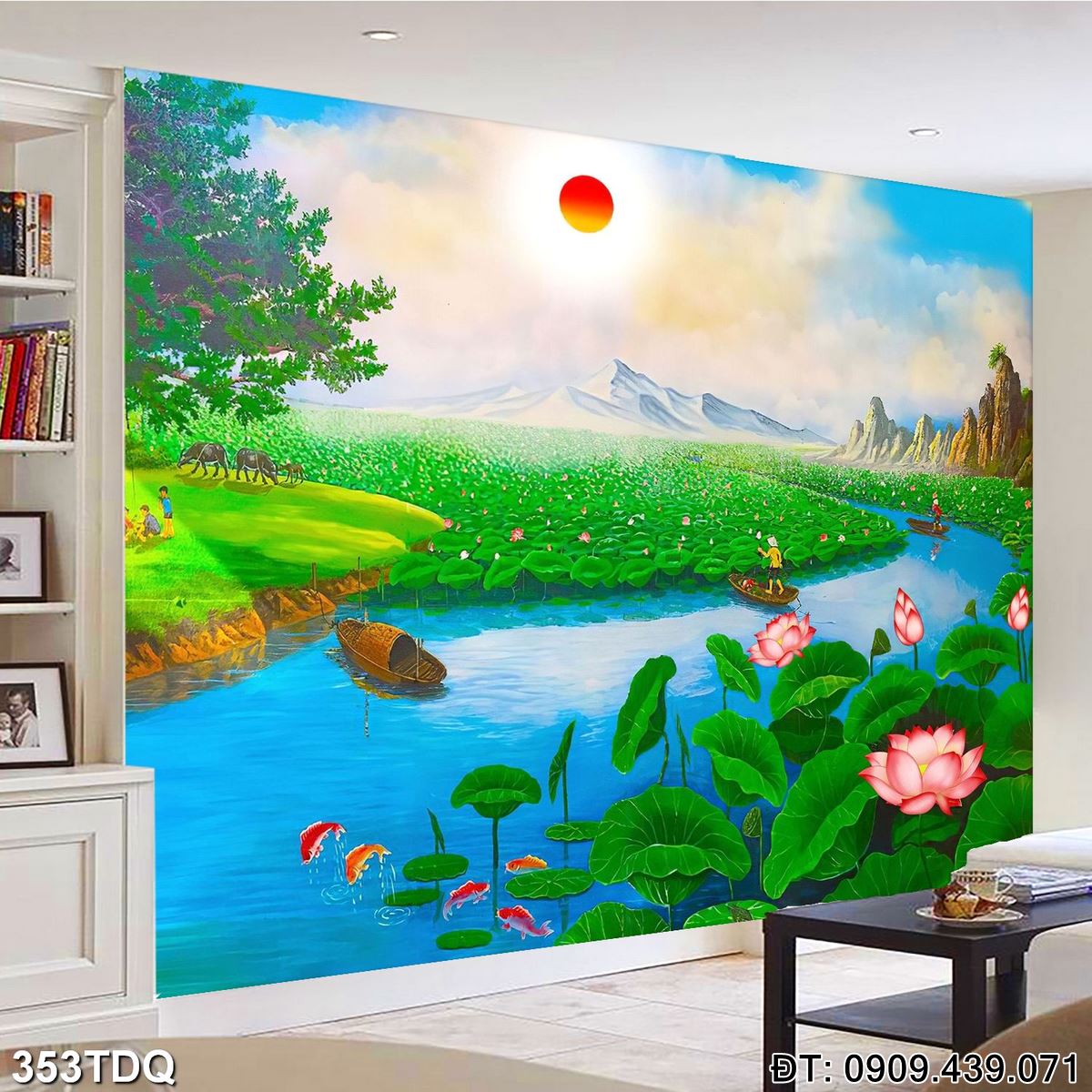 Đặt mua Tranh làng quê Việt Nam cao cấp  - mã: 353TDQ
