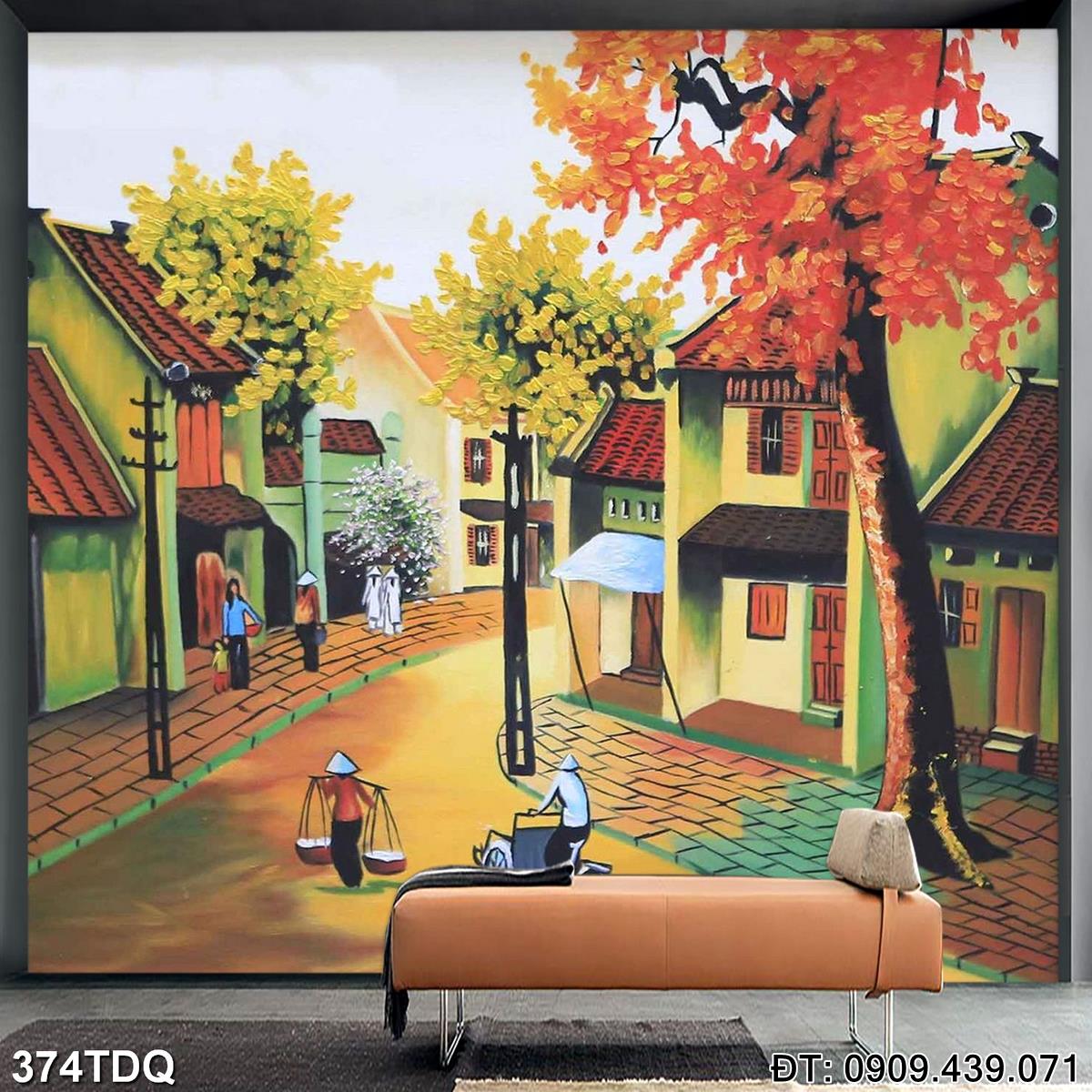Đặt mua Tranh đồng quê Việt Nam đẹp  - mã: 374TDQ