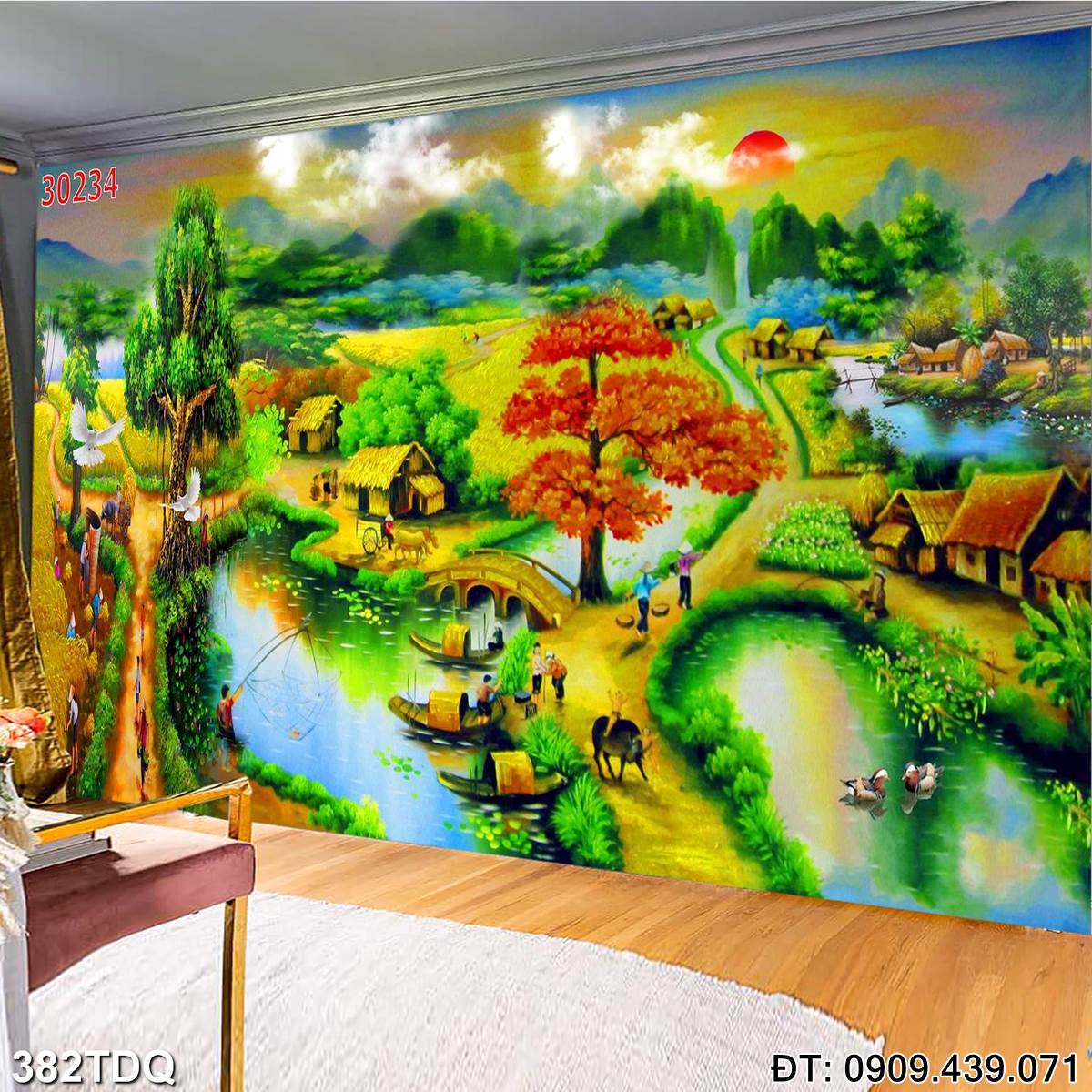 Đặt mua Tranh đồng quê Việt Nam giá rẻ  - mã: 382TDQ