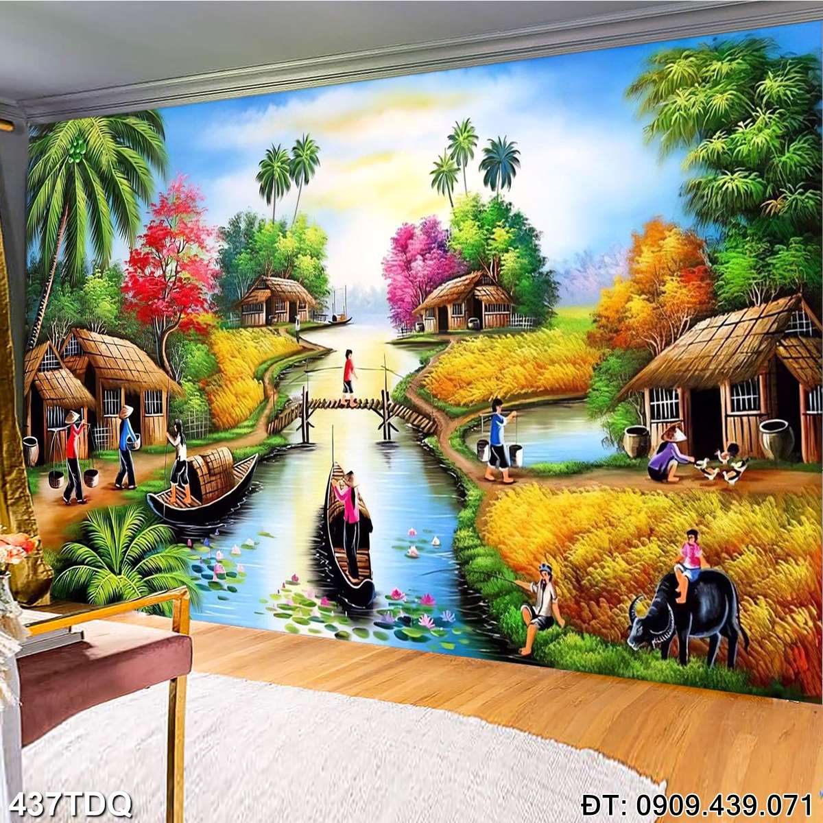 Đặt mua Tranh đồng quê Việt Nam nghệ thuật  - mã: 437TDQ
