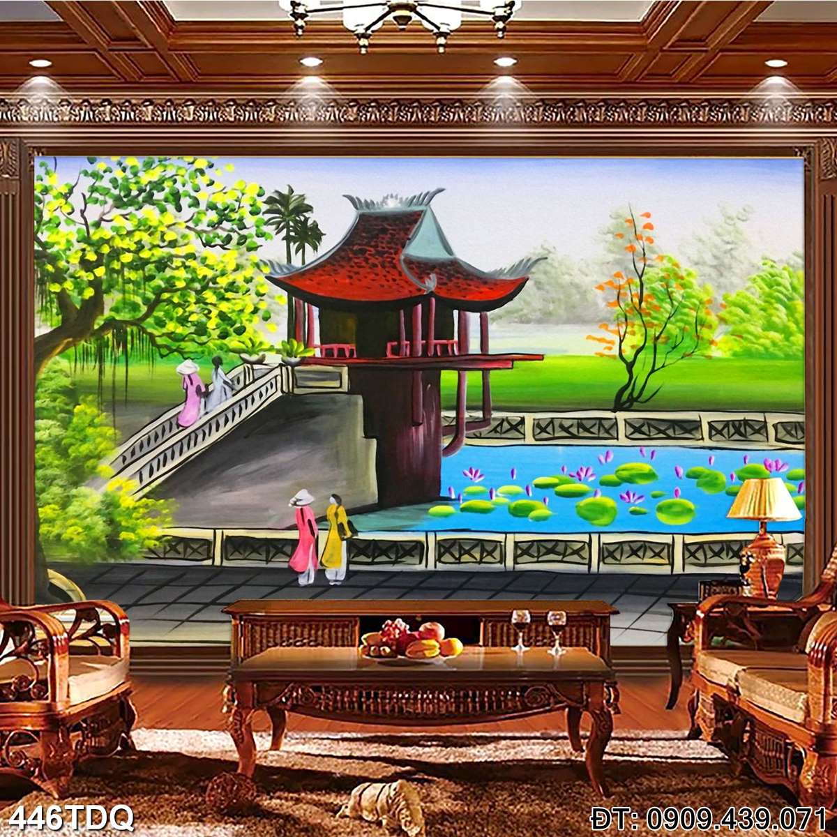 Đặt mua Tranh làng quê Việt Nam cao cấp  - mã: 446TDQ