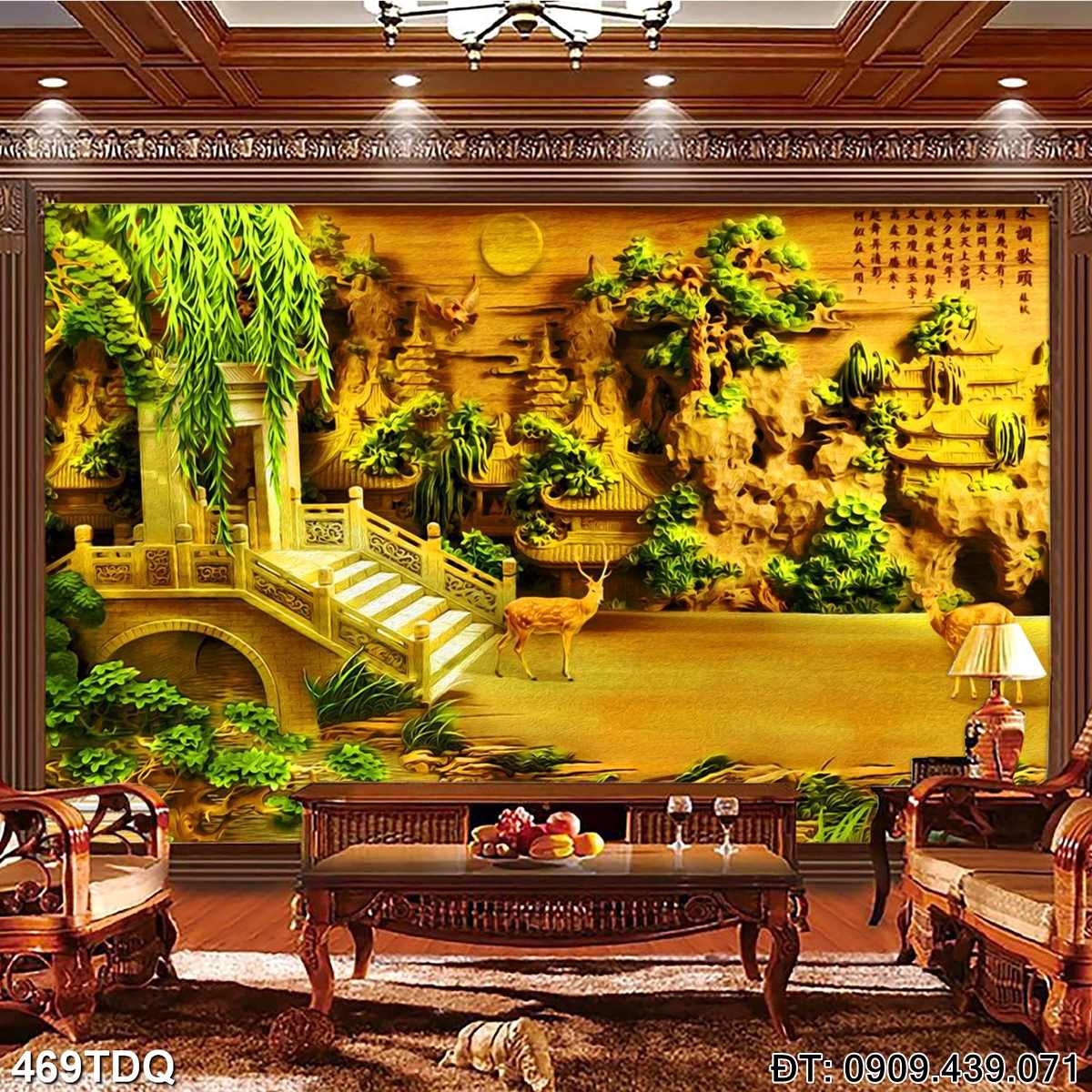 Đặt mua Tranh làng quê Việt Nam cao cấp  - mã: 469TDQ