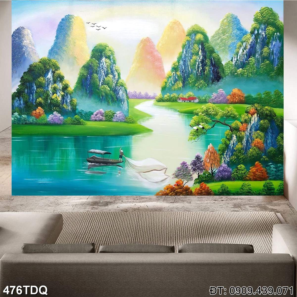 Đặt mua Tranh làng quê Việt Nam cao cấp  - mã: 476TDQ
