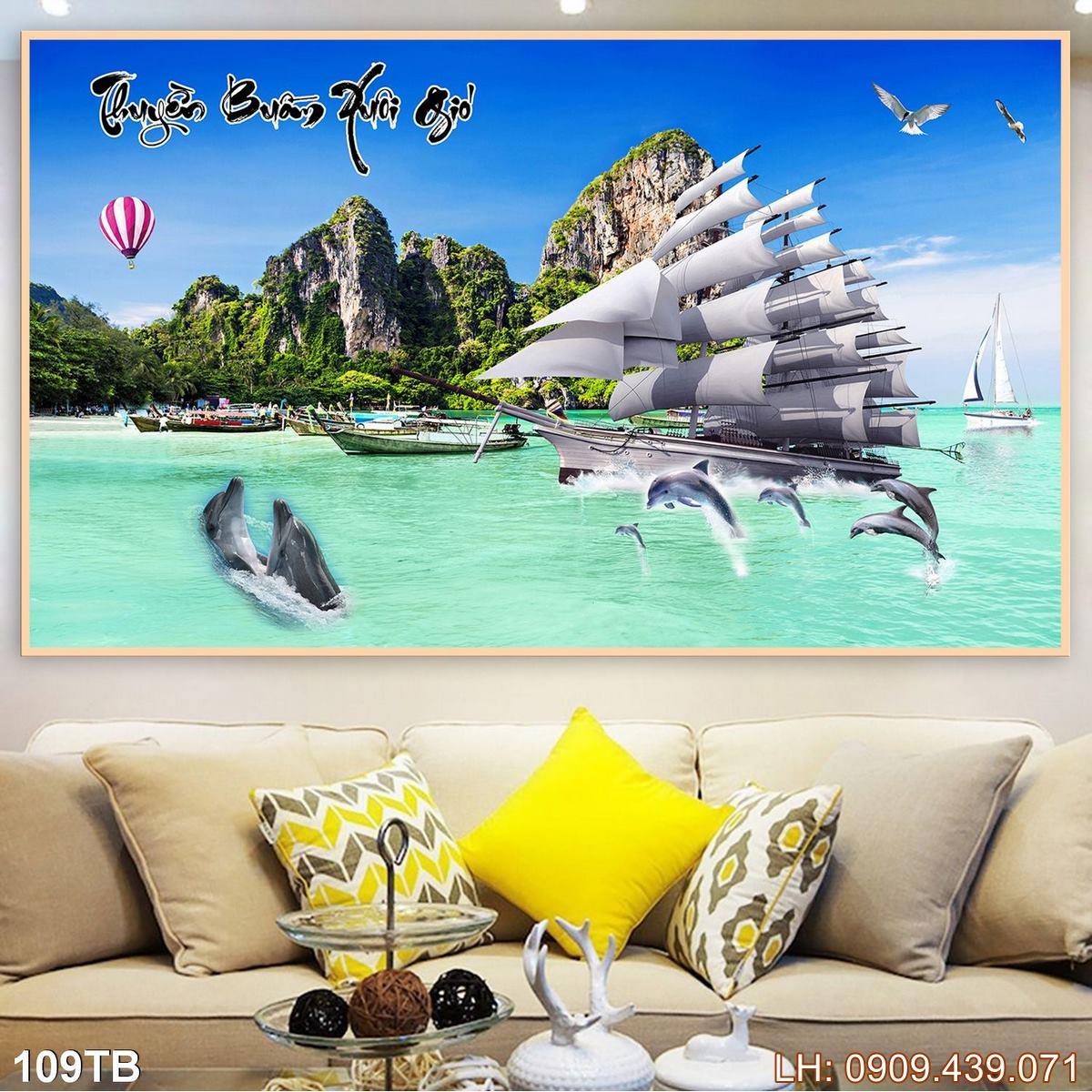 Tranh Thuan Buom Xuoi Gio Tranh Thuyen Buom 109