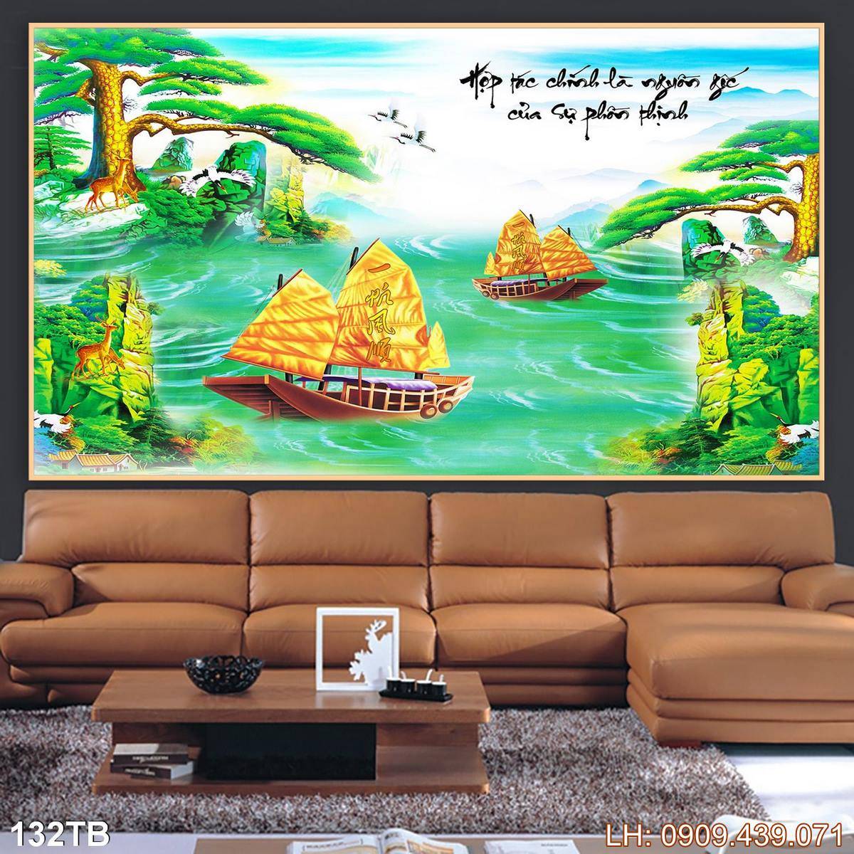 Tranh Thuan Buom Xuoi Gio Tranh Thuyen Buom 132