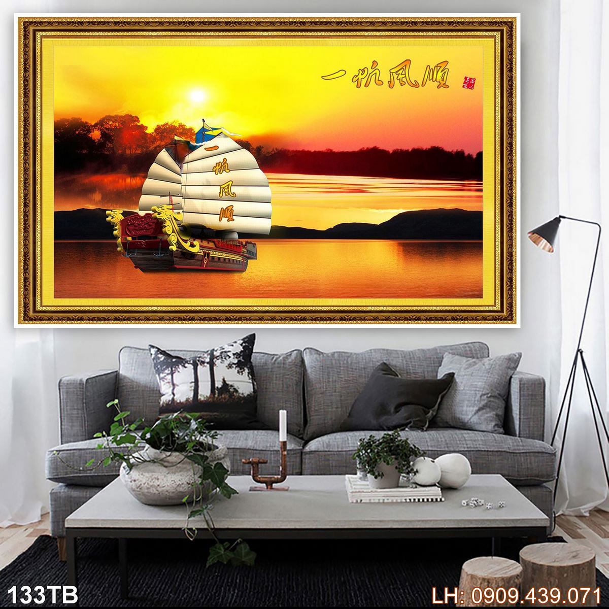 Tranh Thuan Buom Xuoi Gio Tranh Thuyen Buom 133