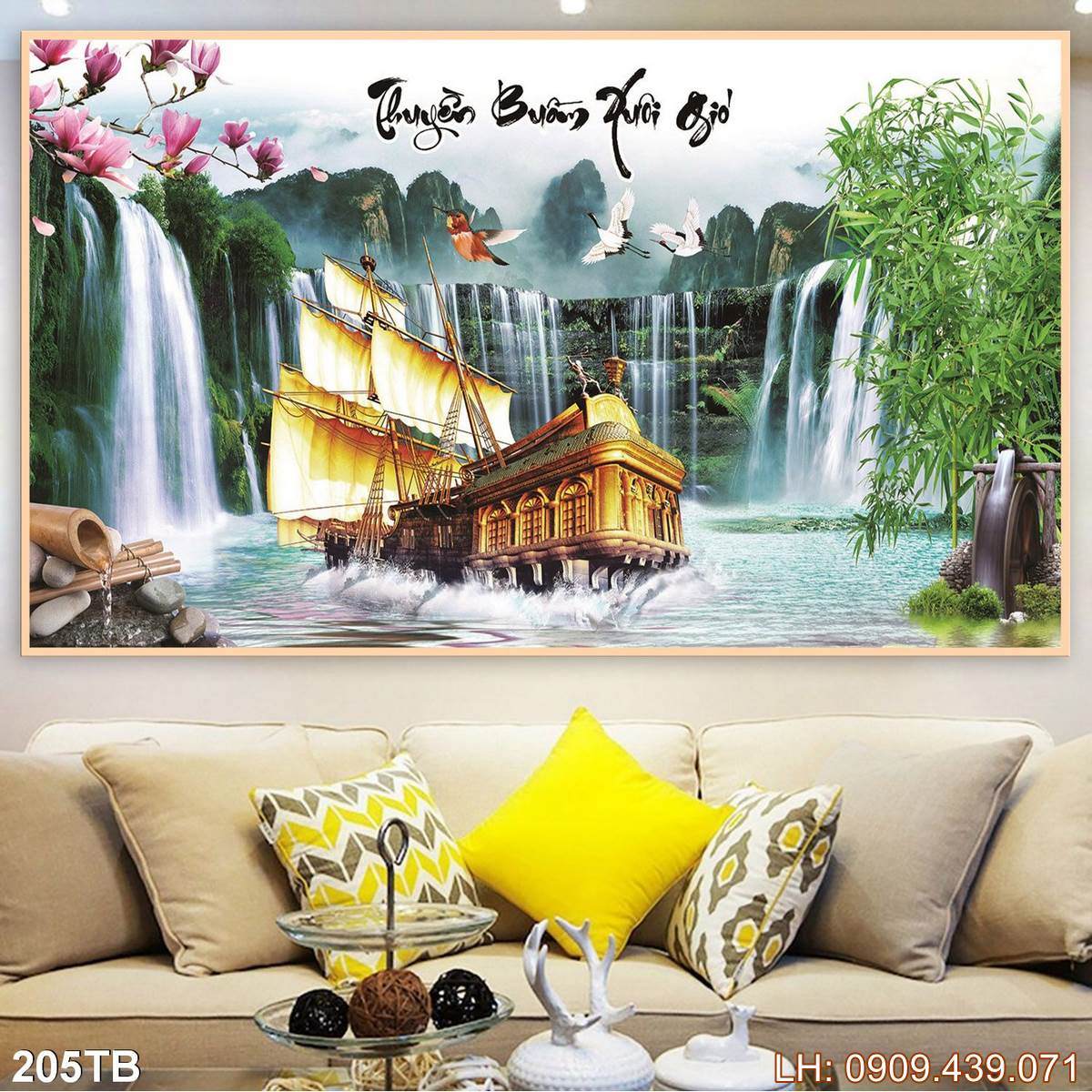 Tranh Thuan Buom Xuoi Gio Tranh Thuyen Buom 205