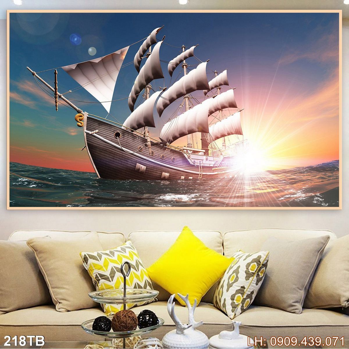 Tranh Thuan Buom Xuoi Gio Tranh Thuyen Buom 218