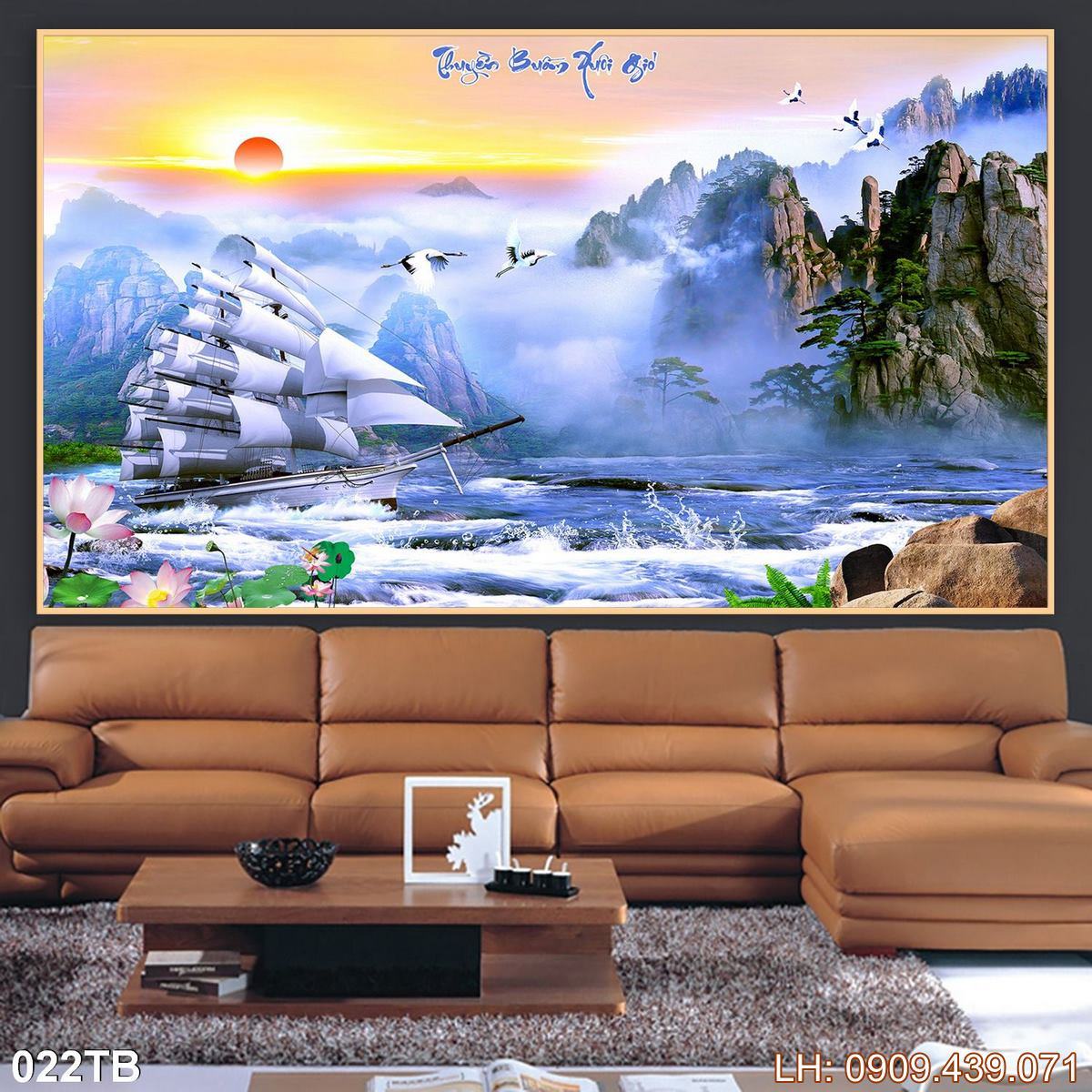 Tranh Thuan Buom Xuoi Gio Tranh Thuyen Buom 22