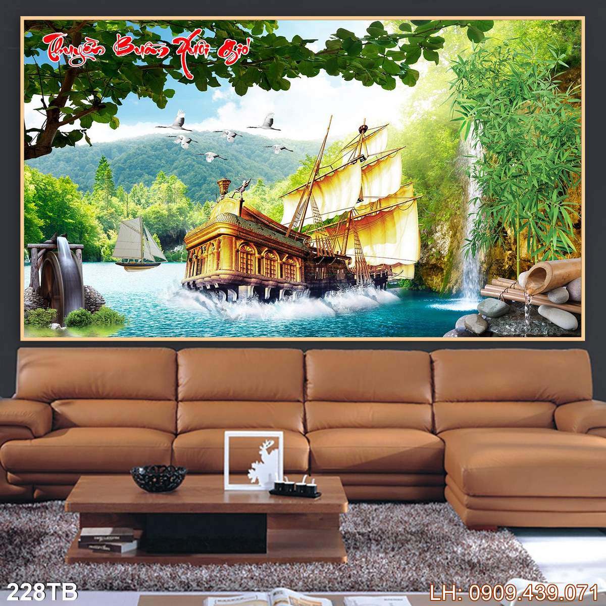 Tranh Thuan Buom Xuoi Gio Tranh Thuyen Buom 228