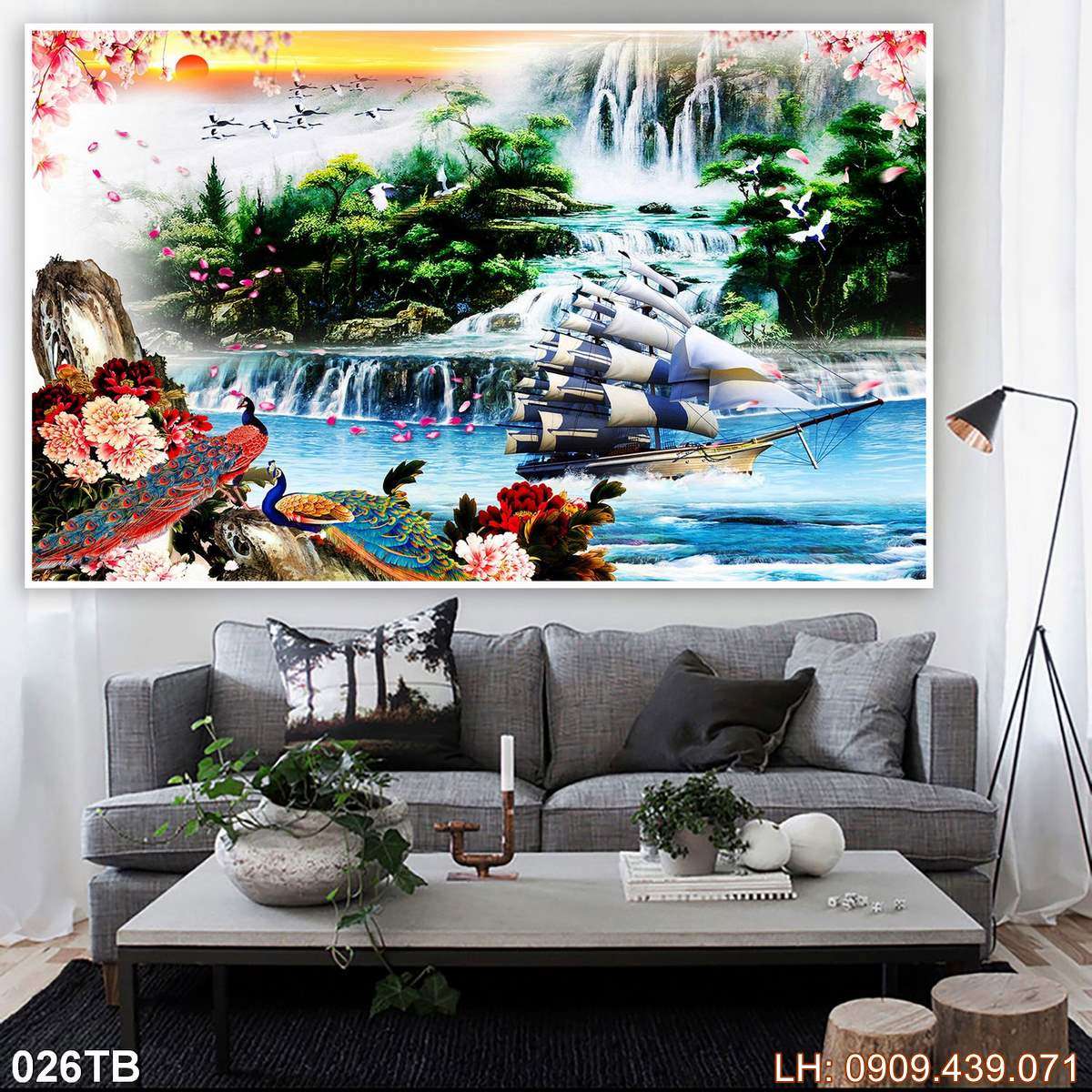 Tranh Thuan Buom Xuoi Gio Tranh Thuyen Buom 26