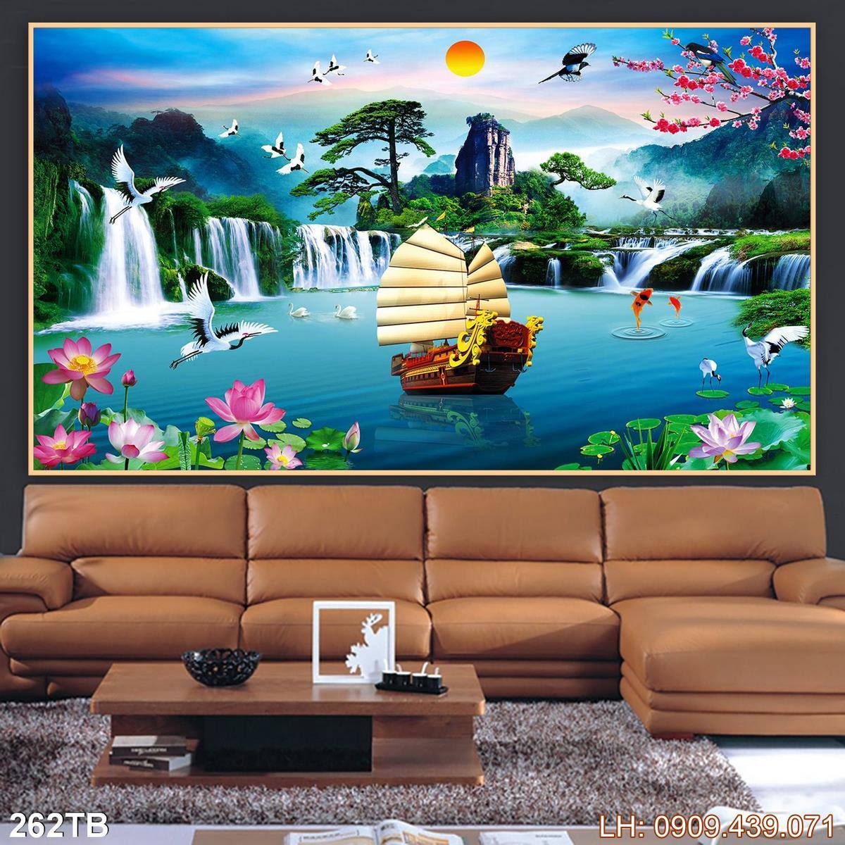Tranh Thuan Buom Xuoi Gio Tranh Thuyen Buom 262