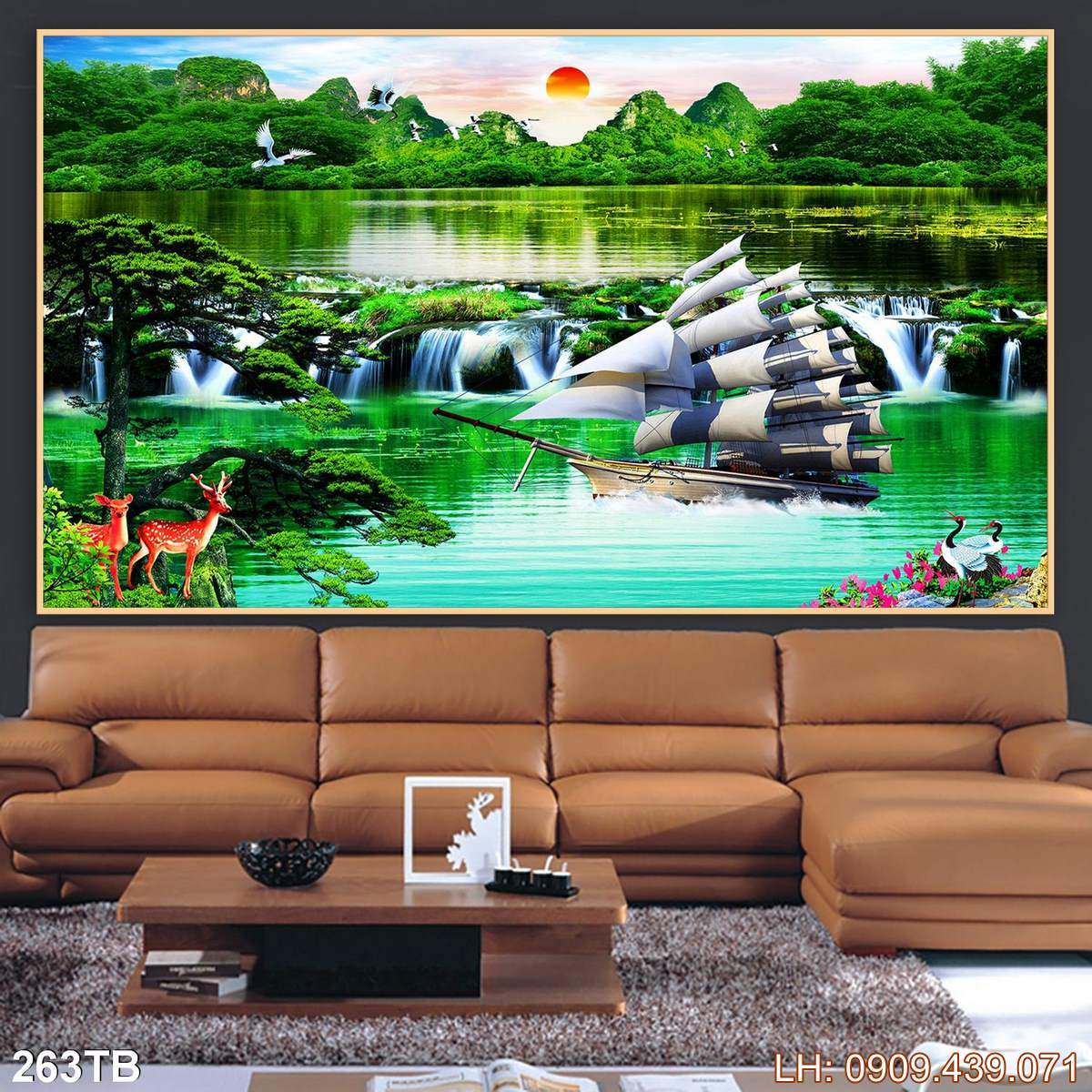 Tranh Thuan Buom Xuoi Gio Tranh Thuyen Buom 263