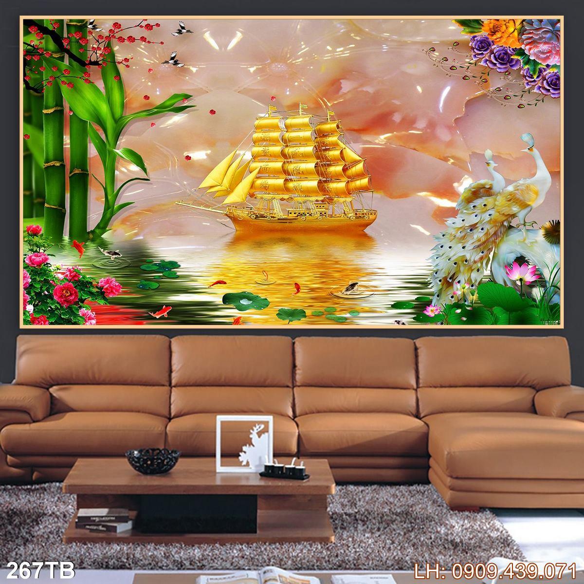Tranh Thuan Buom Xuoi Gio Tranh Thuyen Buom 267