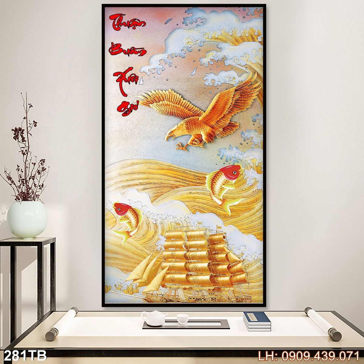 Tranh Thuan Buom Xuoi Gio Tranh Thuyen Buom 281