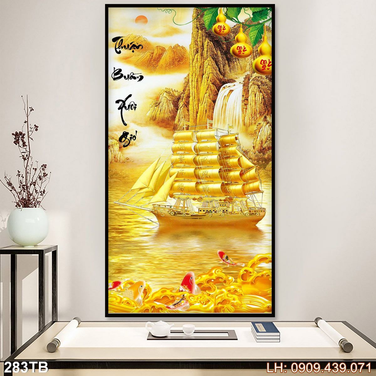 Tranh Thuan Buom Xuoi Gio Tranh Thuyen Buom 283