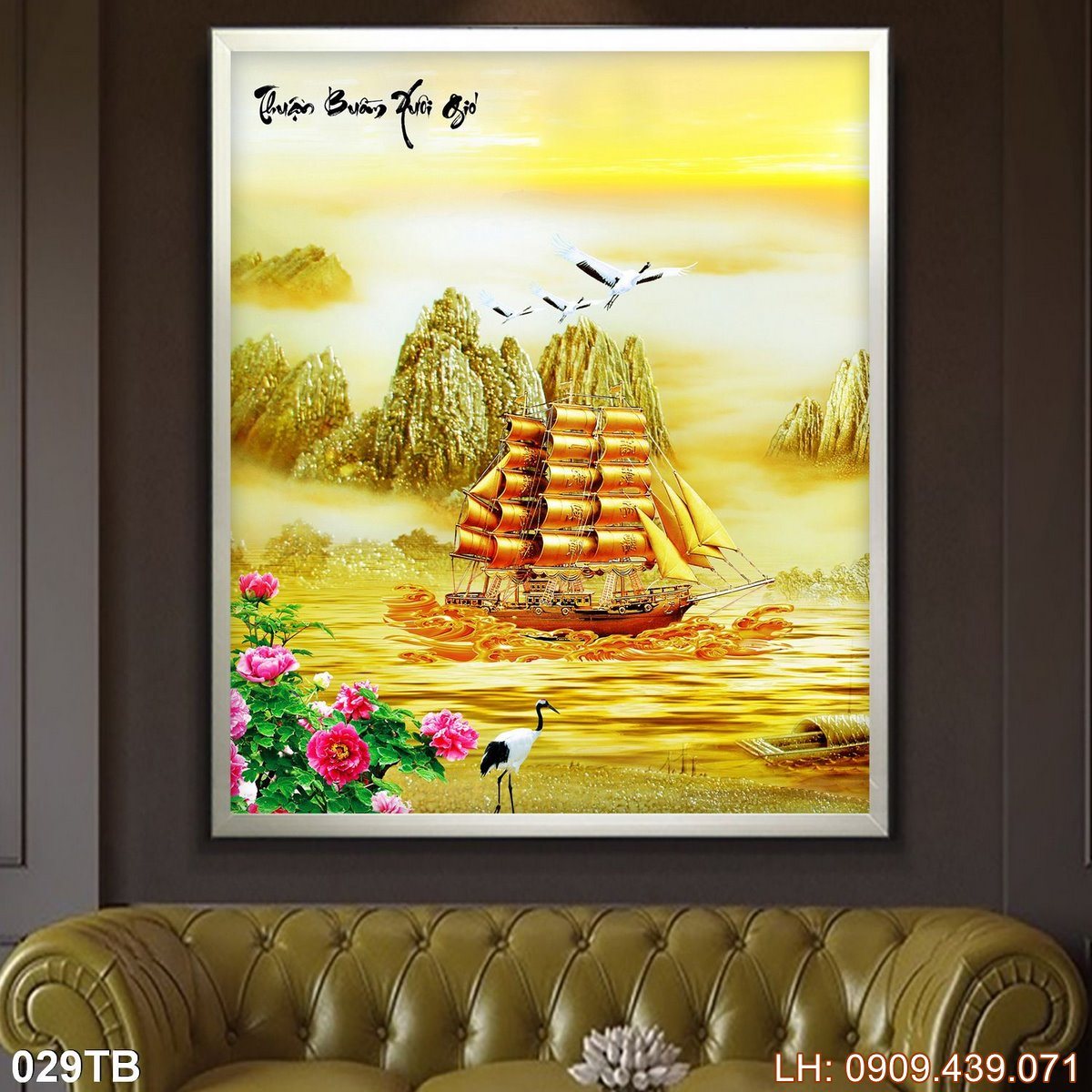 Tranh Thuan Buom Xuoi Gio Tranh Thuyen Buom 29