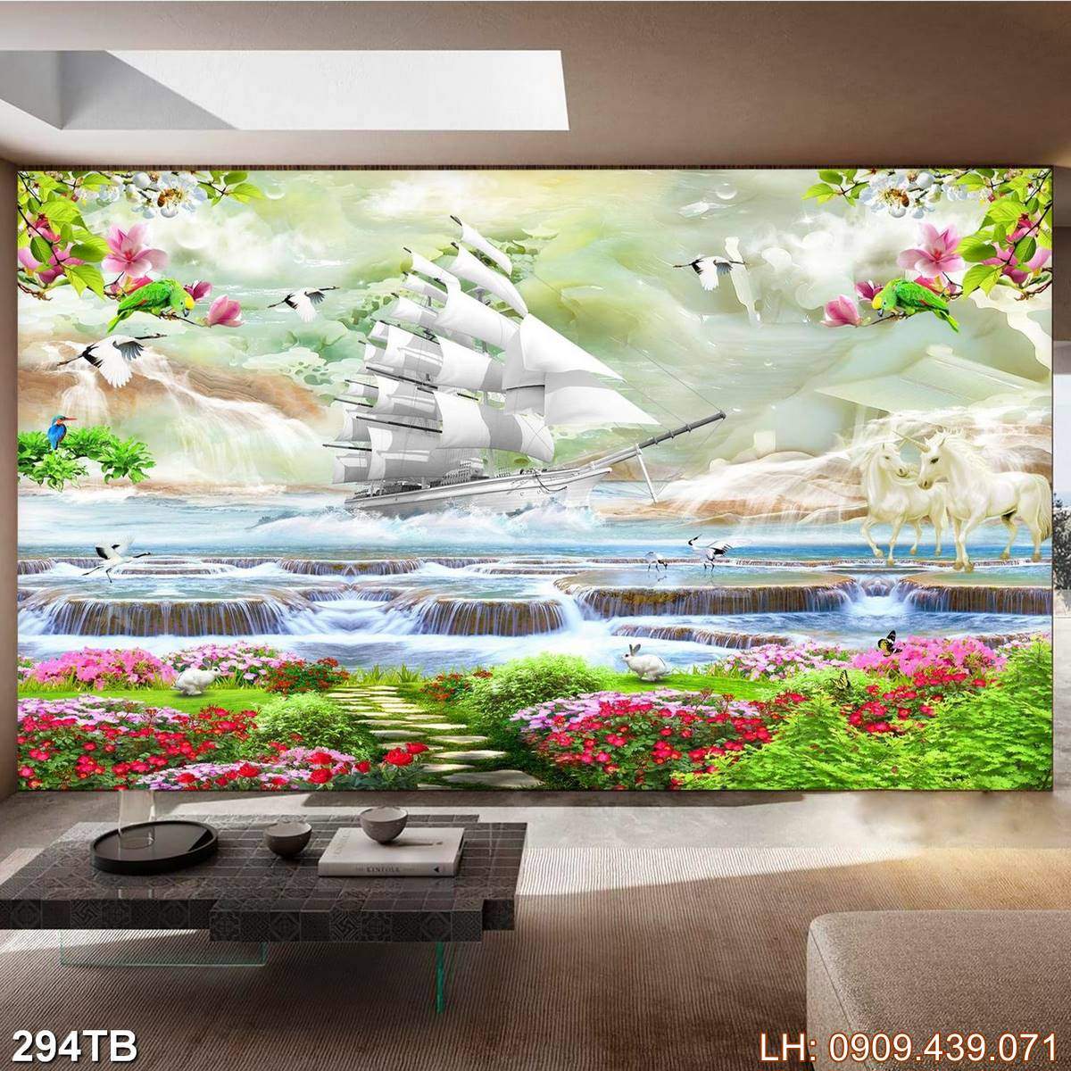 Tranh Thuan Buom Xuoi Gio Tranh Thuyen Buom 294