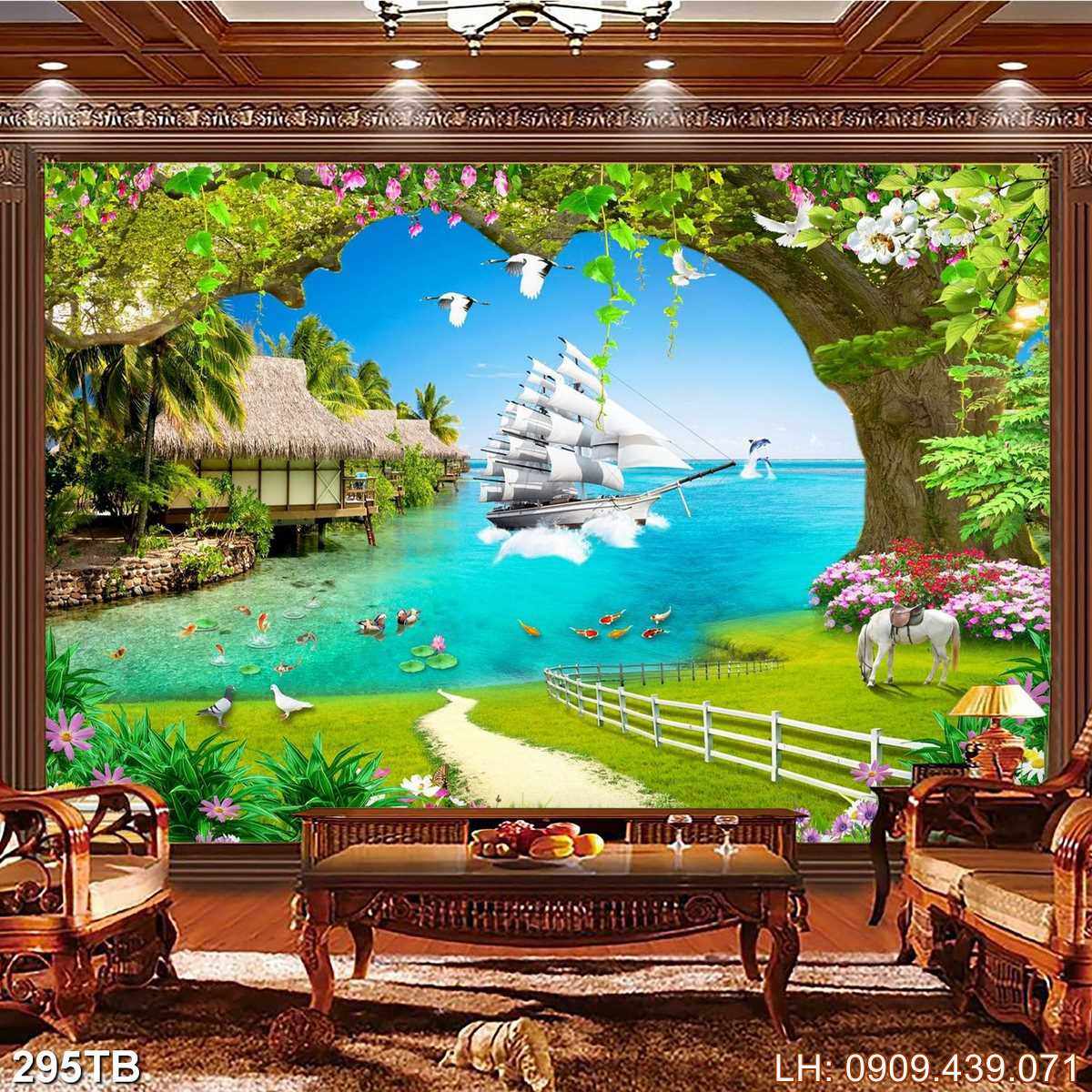 Tranh Thuan Buom Xuoi Gio Tranh Thuyen Buom 295
