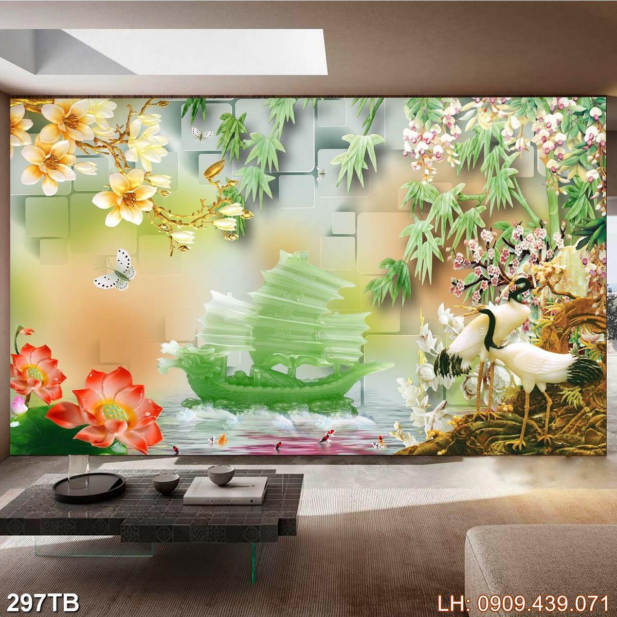 Tranh Thuan Buom Xuoi Gio Tranh Thuyen Buom 297