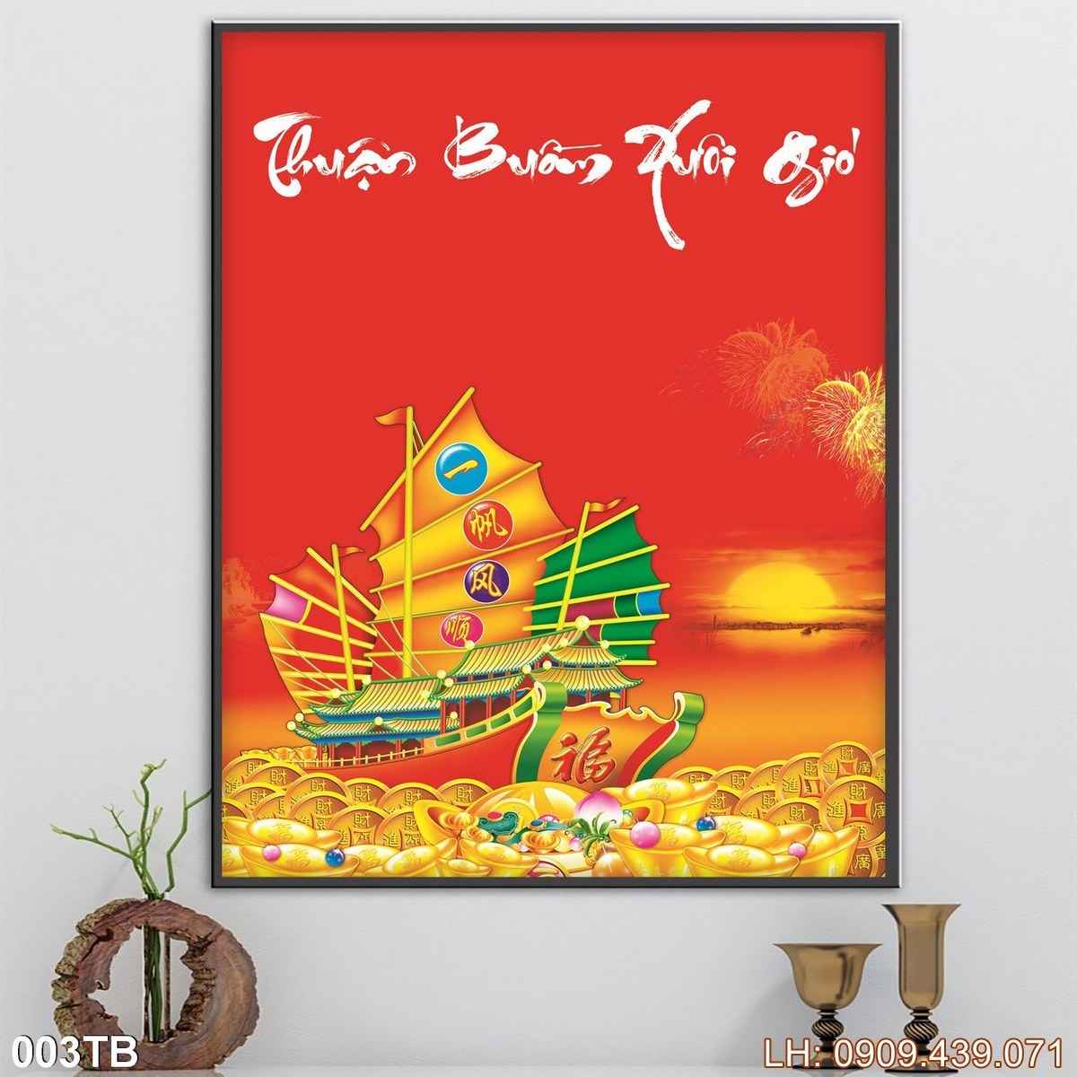 Tranh Thuan Buom Xuoi Gio Tranh Thuyen Buom 3