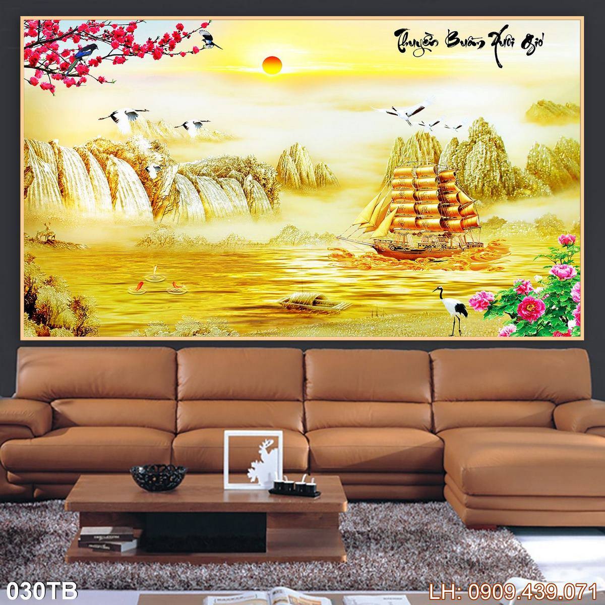 Tranh Thuan Buom Xuoi Gio Tranh Thuyen Buom 30