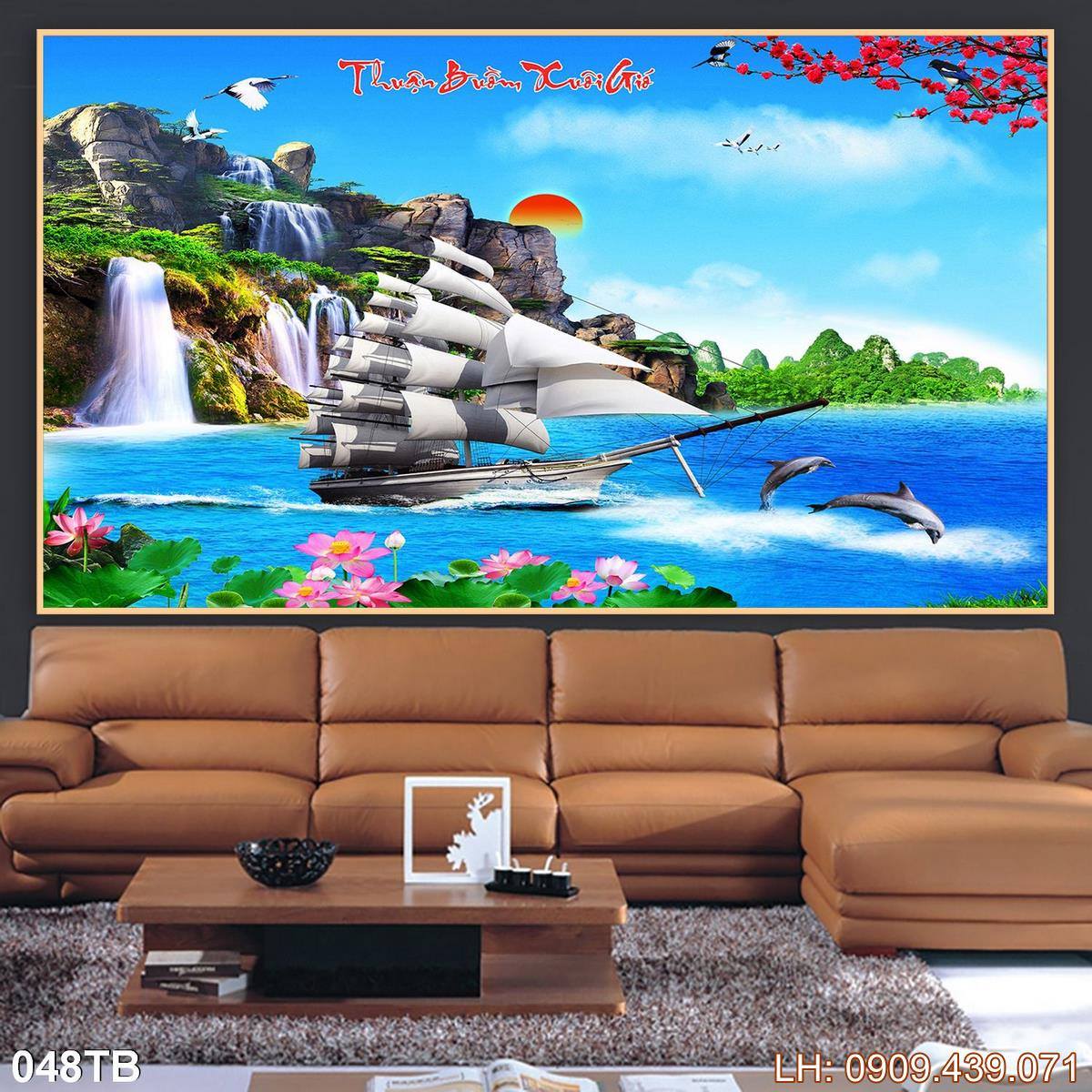Tranh Thuan Buom Xuoi Gio Tranh Thuyen Buom 48
